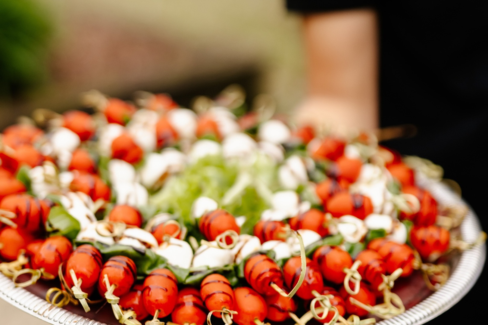 Serving Caprese Skewers